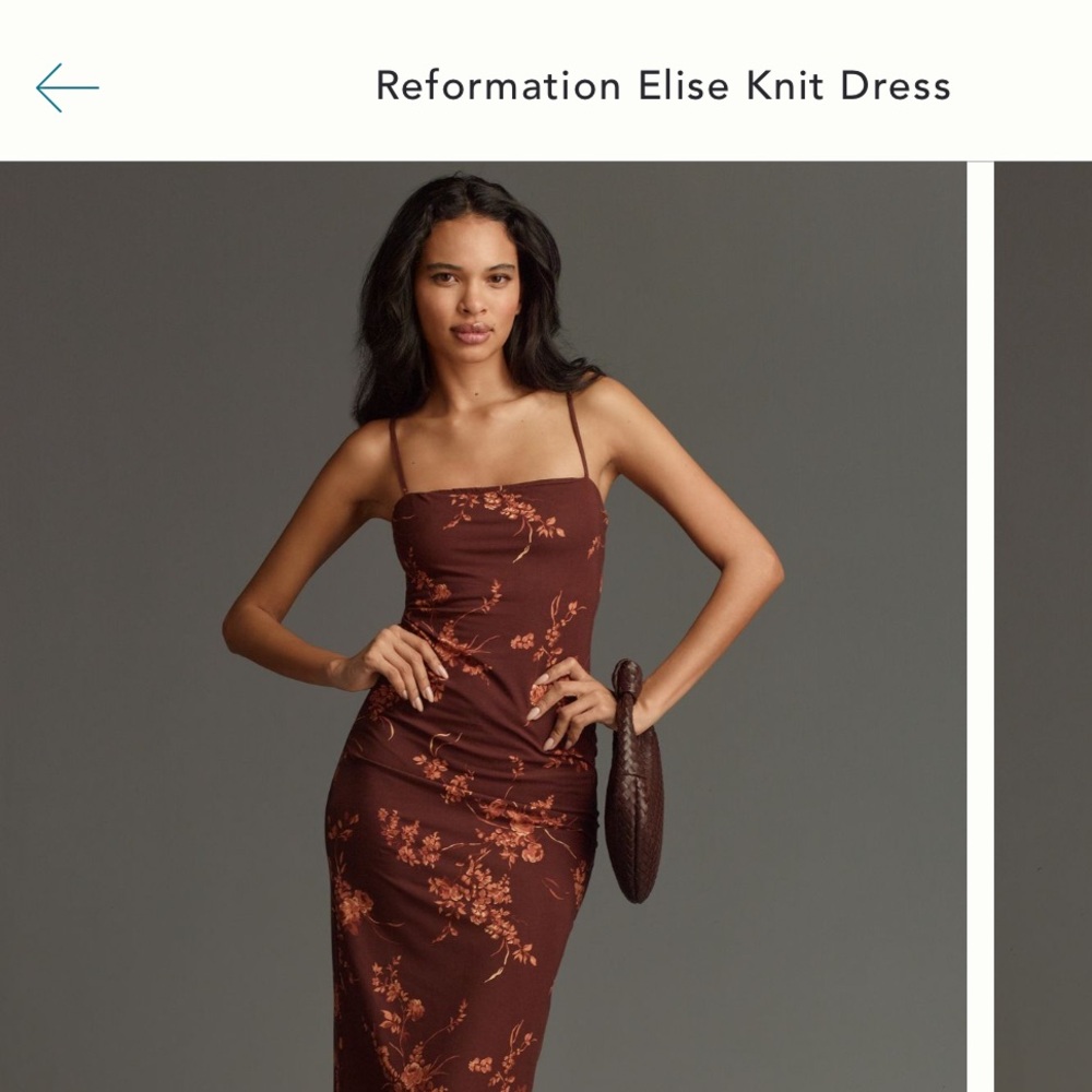 Reformation Strapless Dress - Brown with Floral Pattern